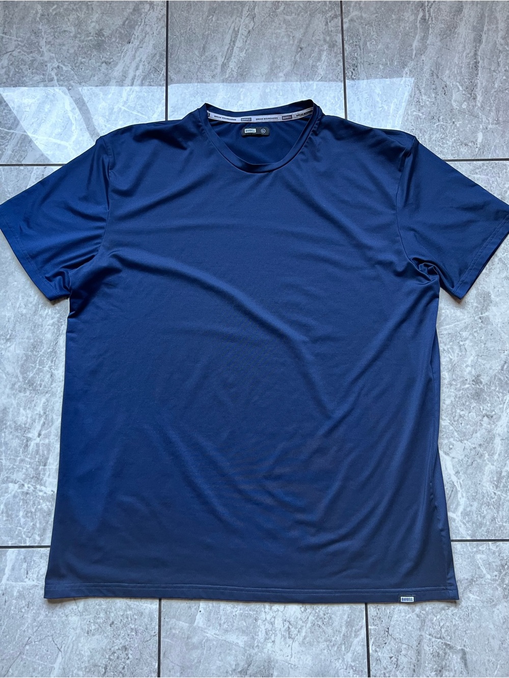 Barbell Apparel Men's Navy Ultralight Tech Athletic Workout Performance Shirt XL